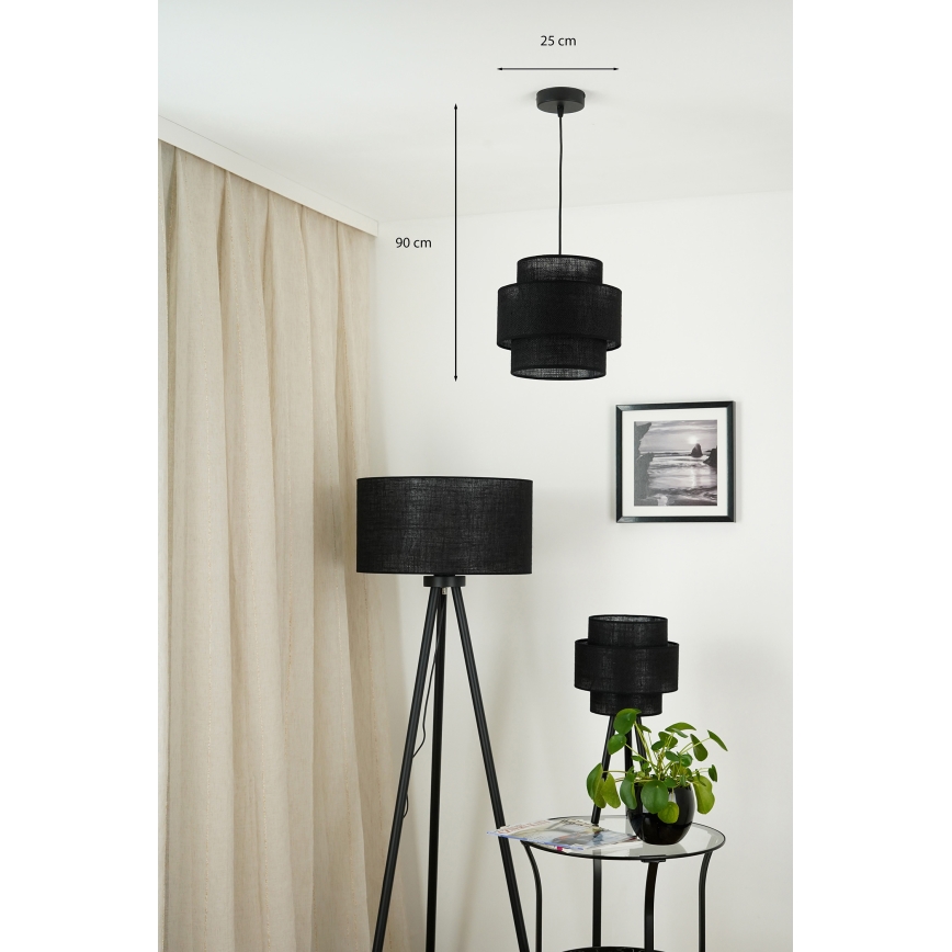 Brilagi - Chandelier on a string SPACE YUTE 1xE27/15W/230V d. 25 cm black