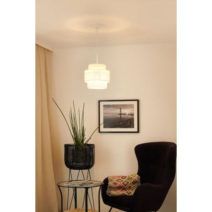 Brilagi - Chandelier on a string SPACE YUTE 1xE27/15W/230V d. 25 cm creamy/white