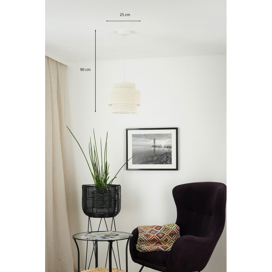 Brilagi - Chandelier on a string SPACE YUTE 1xE27/15W/230V d. 25 cm creamy/white