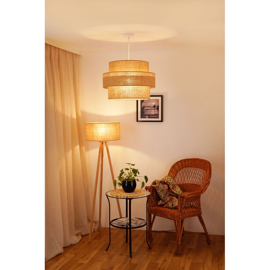 Brilagi - Chandelier on a string SPACE YUTE 1xE27/15W/230V d. 50 cm beige/white