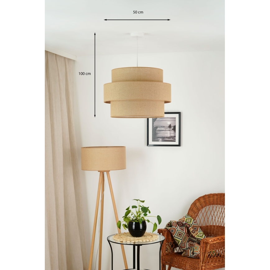 Brilagi - Chandelier on a string SPACE YUTE 1xE27/15W/230V d. 50 cm beige/white