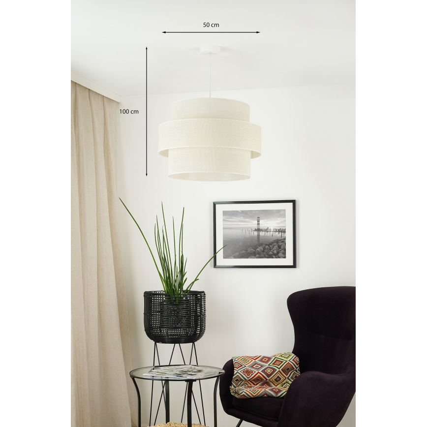 Brilagi - Chandelier on a string SPACE YUTE 1xE27/15W/230V d. 50 cm creamy/white