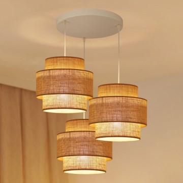 Brilagi - Chandelier on a string SPACE YUTE 3xE27/15W/230V beige/white