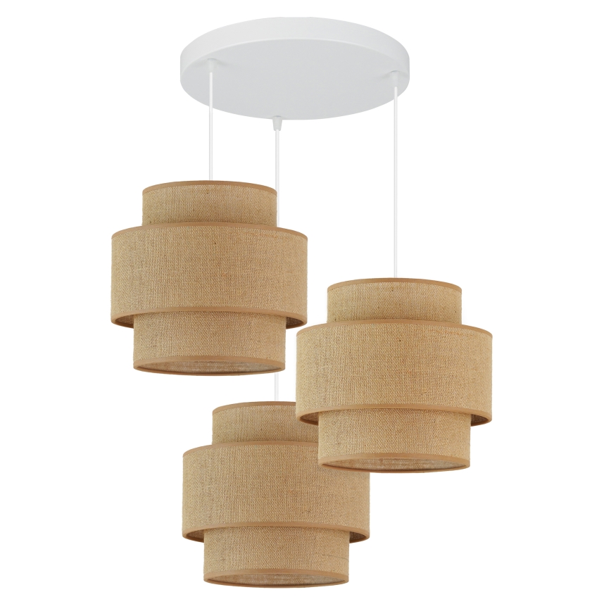 Brilagi - Chandelier on a string SPACE YUTE 3xE27/15W/230V beige/white