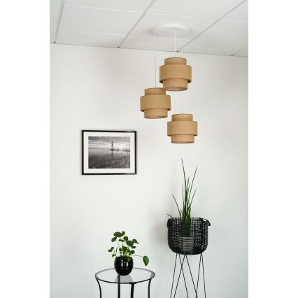 Brilagi - Chandelier on a string SPACE YUTE 3xE27/15W/230V beige/white