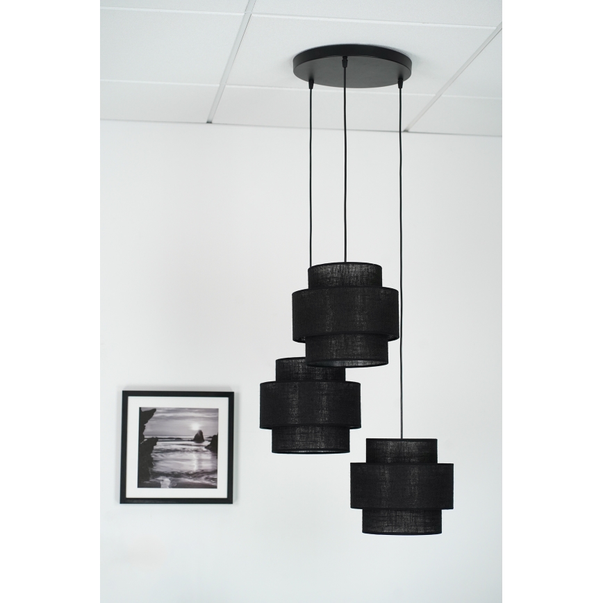 Brilagi - Chandelier on a string SPACE YUTE 3xE27/15W/230V black