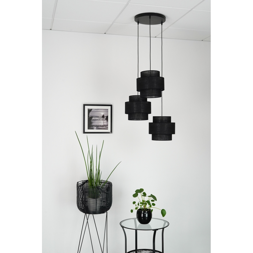 Brilagi - Chandelier on a string SPACE YUTE 3xE27/15W/230V black