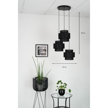 Brilagi - Chandelier on a string SPACE YUTE 3xE27/15W/230V black