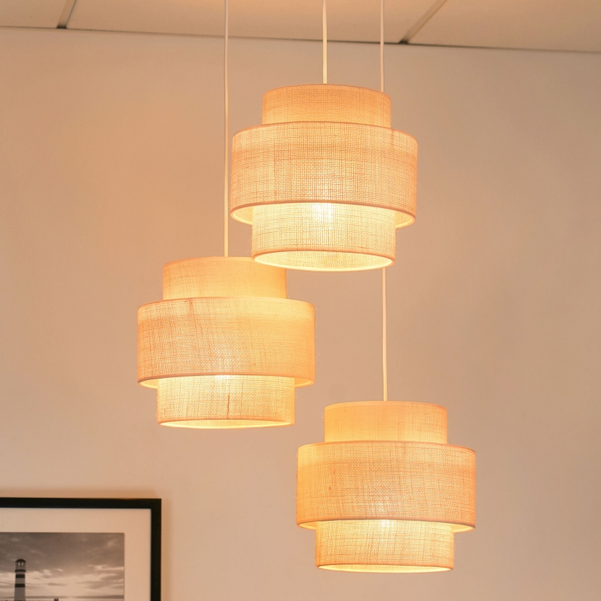Brilagi - Chandelier on a string SPACE YUTE 3xE27/15W/230V creamy/white