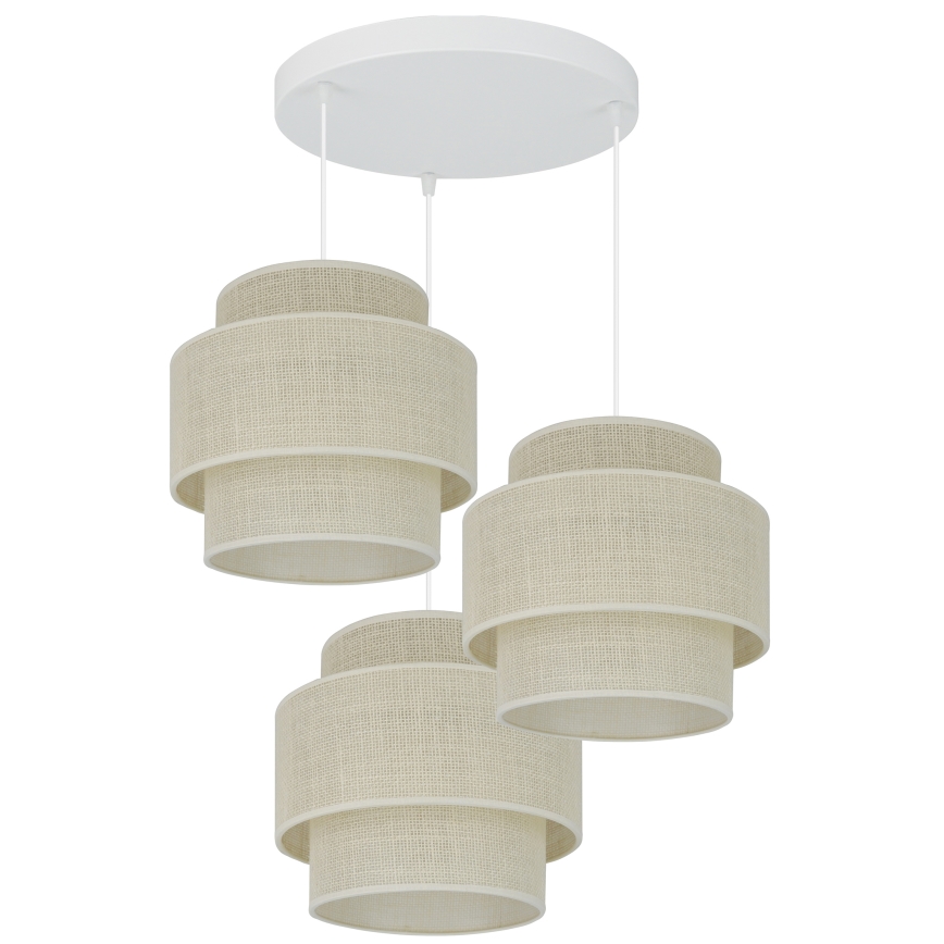 Brilagi - Chandelier on a string SPACE YUTE 3xE27/15W/230V creamy/white