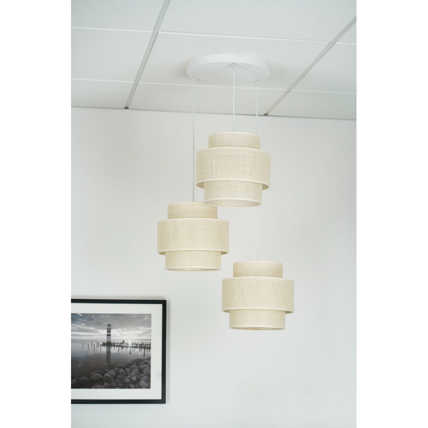 Brilagi - Chandelier on a string SPACE YUTE 3xE27/15W/230V creamy/white