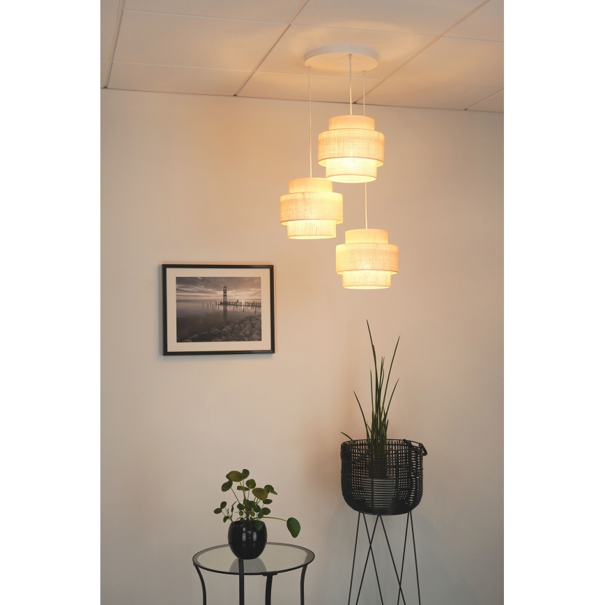 Brilagi - Chandelier on a string SPACE YUTE 3xE27/15W/230V creamy/white