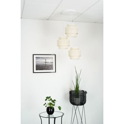 Brilagi - Chandelier on a string SPACE YUTE 3xE27/15W/230V creamy/white