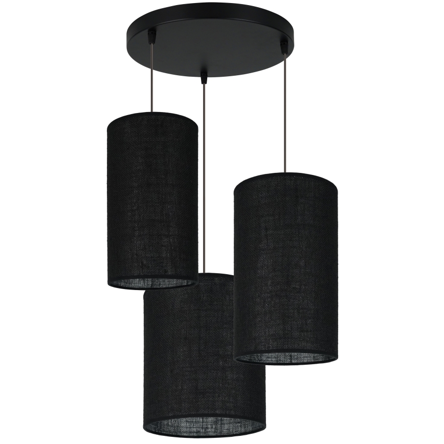 Brilagi - Chandelier on a string TUBES 3xE27/15W/230V black