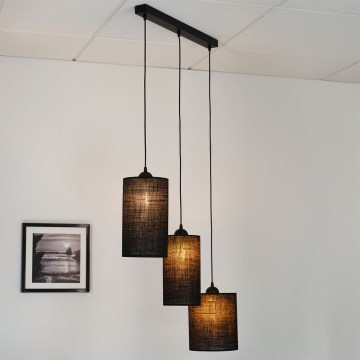 Brilagi - Chandelier on a string TUBES 3xE27/15W/230V black