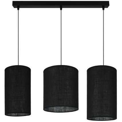 Brilagi - Chandelier on a string TUBES 3xE27/15W/230V black