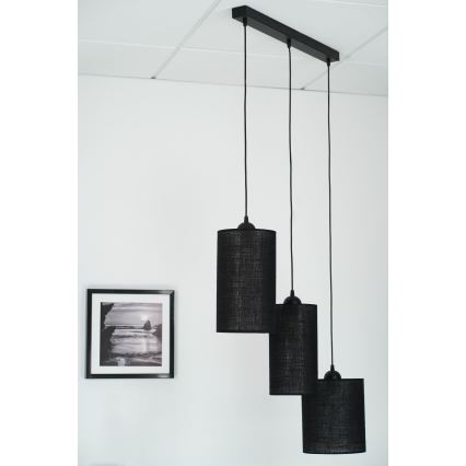 Brilagi - Chandelier on a string TUBES 3xE27/15W/230V black