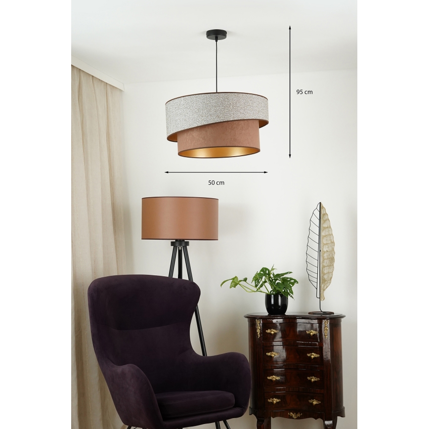 Brilagi - Chandelier on a string VEGAS SHINE 1xE27/15W/230V d. 50 cm grey/brown