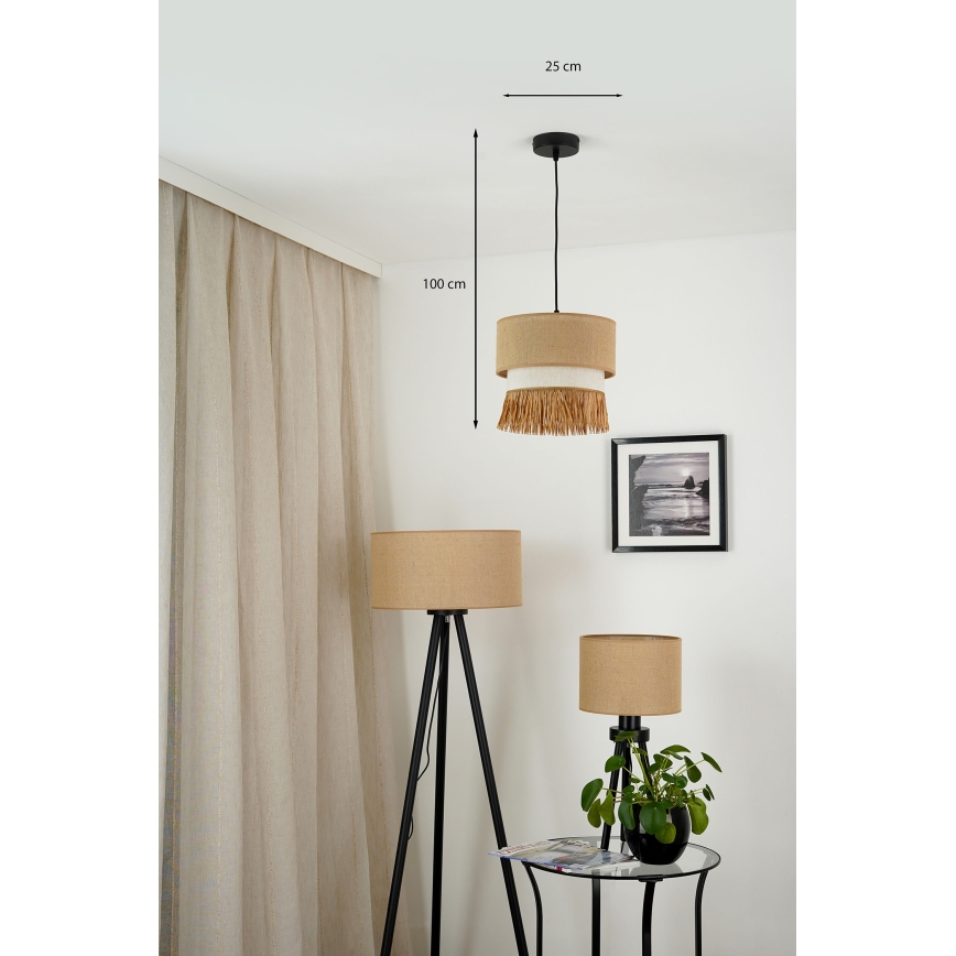 Brilagi - Chandelier on a string WINNETOU BOHO 1xE27/15W/230V d. 25 cm brown/creamy