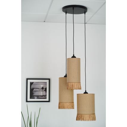 Brilagi - Chandelier on a string WINNETOU TUBES 3xE27/15W/230V brown/black