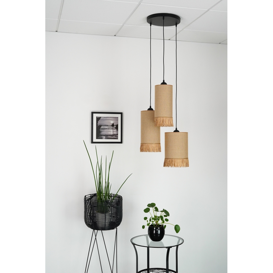 Brilagi - Chandelier on a string WINNETOU TUBES 3xE27/15W/230V brown/black