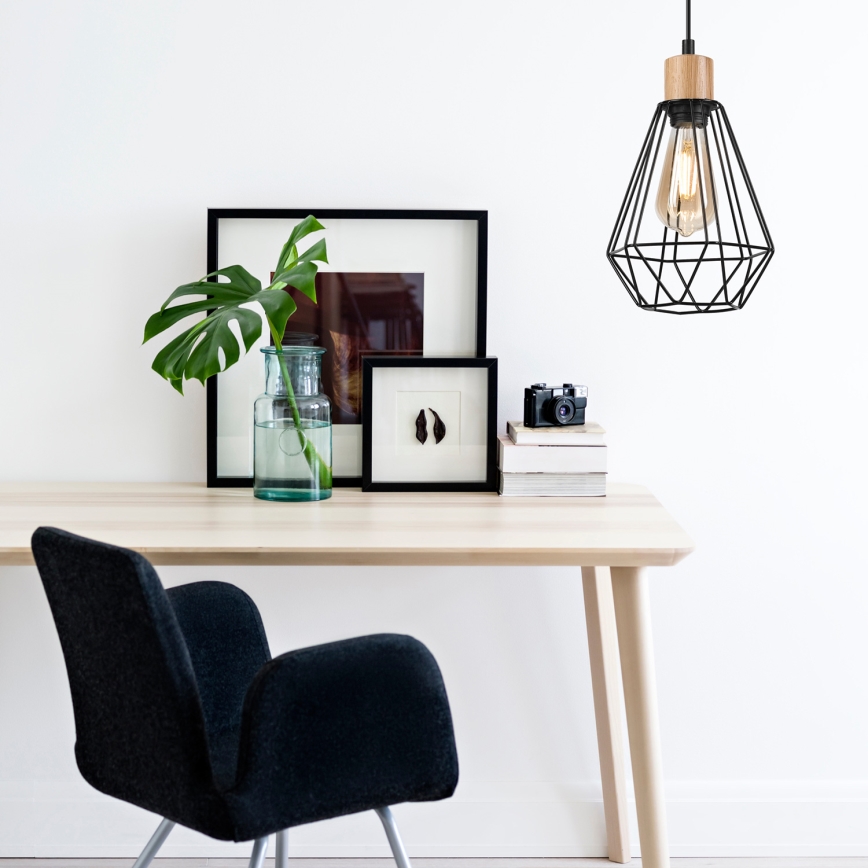 Brilagi - Chandelier on a string WOODY BASKET 1xE27/60W/230V oak