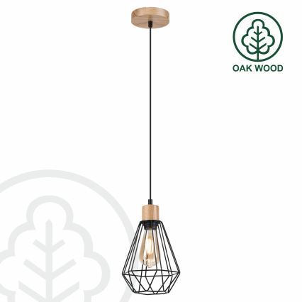 Brilagi - Chandelier on a string WOODY BASKET 1xE27/60W/230V oak