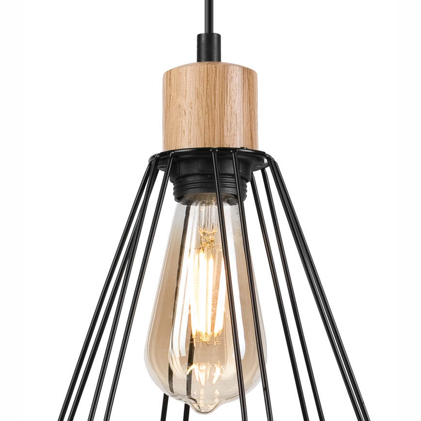 Brilagi - Chandelier on a string WOODY BASKET 1xE27/60W/230V oak