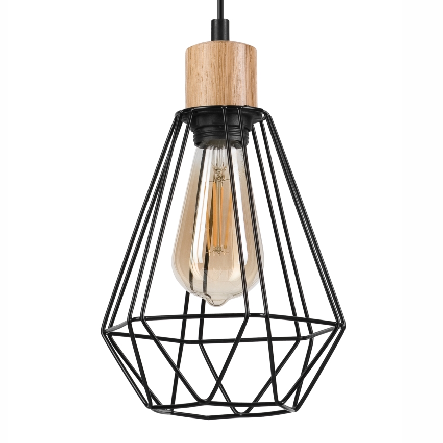 Brilagi - Chandelier on a string WOODY BASKET 1xE27/60W/230V oak