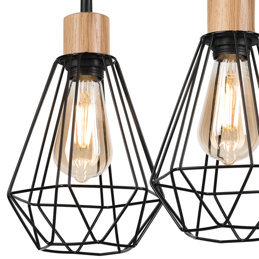 Brilagi - Chandelier on a string WOODY BASKET 2xE27/60W/230V oak