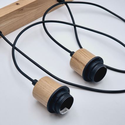 Brilagi - Chandelier on a string WOODY BASKET 2xE27/60W/230V oak