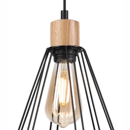 Brilagi - Chandelier on a string WOODY BASKET 3xE27/60W/230V oak
