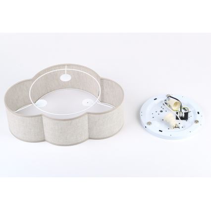 Brilagi - Children's ceiling light NIMBUS LINEN 2xE27/15W/230V beige