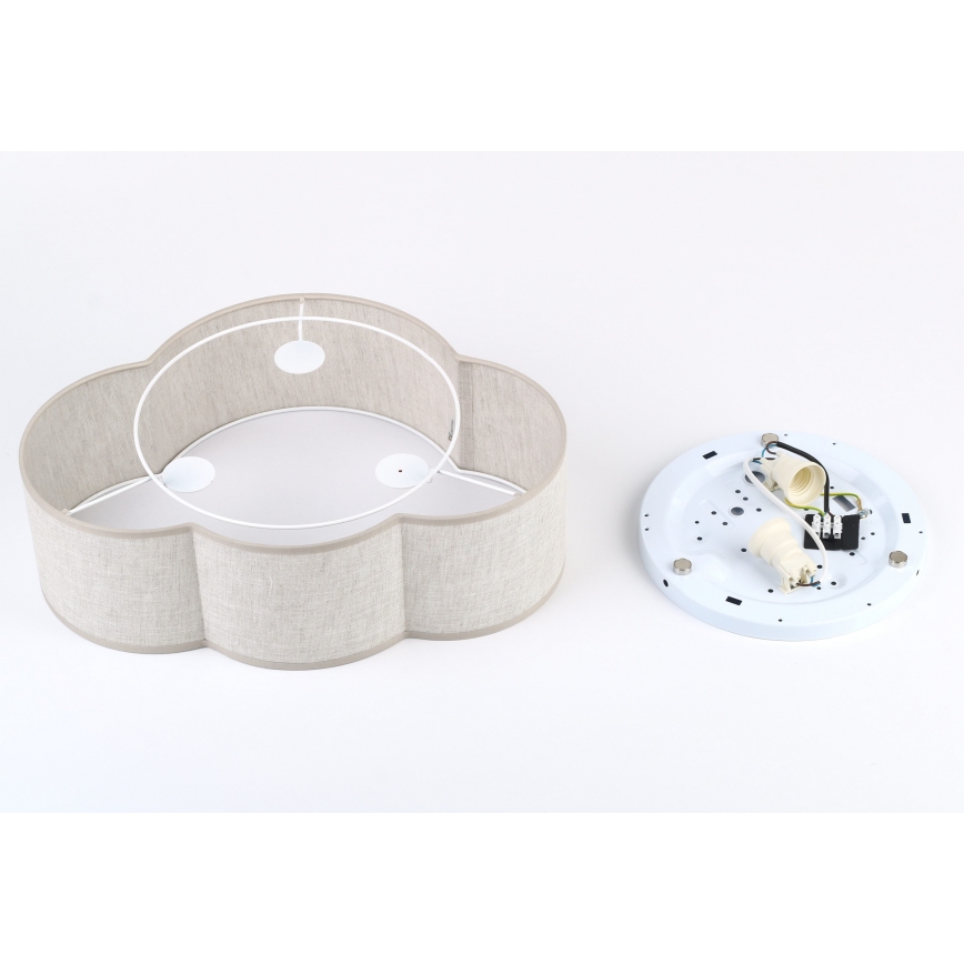 Brilagi - Children's ceiling light NIMBUS LINEN 2xE27/15W/230V beige