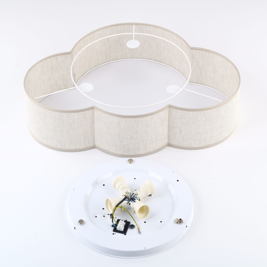 Brilagi - Children's ceiling light NIMBUS LINEN 4xE27/15W/230V beige