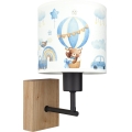BRILAGI - Children's wall lamp BOBO WOOD 1xE27/25W/230V oak/black/white/blue/teddy bears