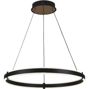Brilagi - CIRCLE LED Dimmable Cable-Suspended Pendant 85W/230V 3000–6500K Ø 60 cm Black/Gold + Remote Control