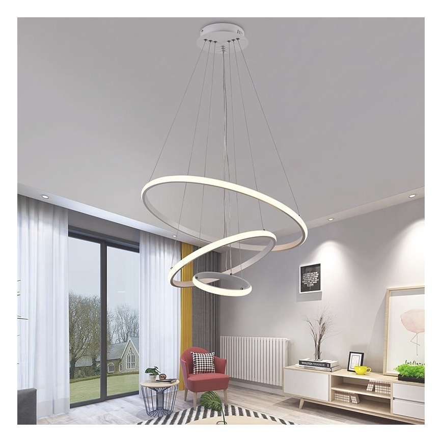 Brilagi - CIRCLE LED Dimmable Cable-Suspended Pendant Light LED/90W/230V 3000-6500K Ø 60 cm + Remote Control