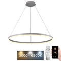 Brilagi - CIRCLE LED dimmable pendant light suspended on cable, LED 55W/230V, 3000–6500K, Ø 80 cm, white + remote control