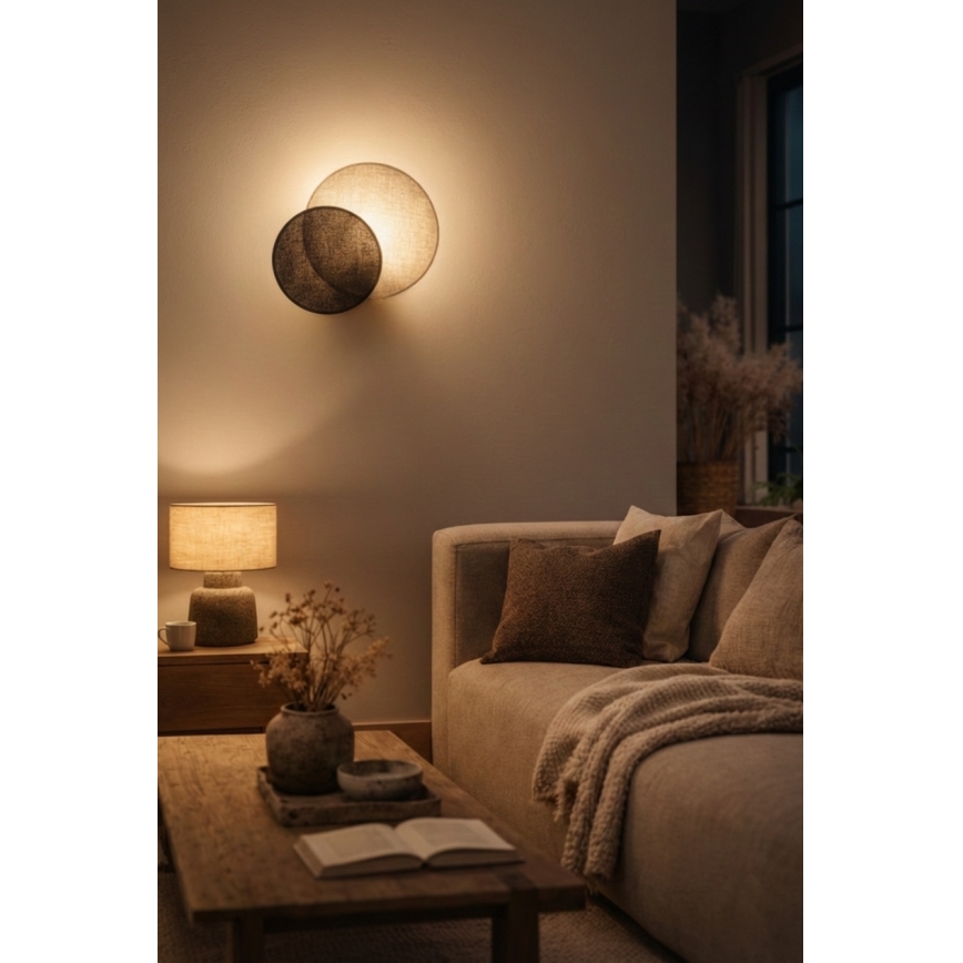 Brilagi - CIRCLES Wall Light 1x E27/60W/230V, Ø 35 cm, Cream/Brown