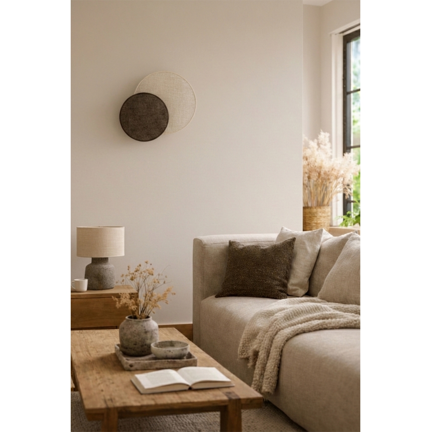 Brilagi - CIRCLES Wall Light 1x E27/60W/230V, Ø 35 cm, Cream/Brown