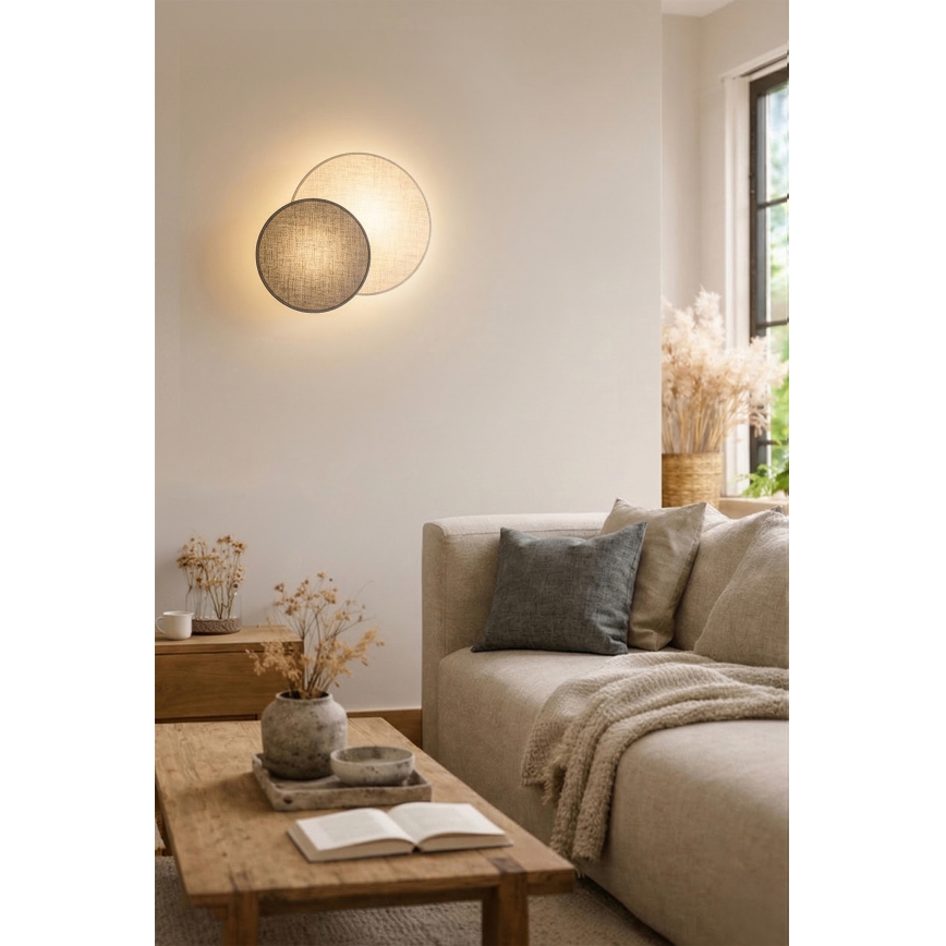 Brilagi - CIRCLES Wall Light 1xE27/60W/230V Ø 35 cm cream/gray