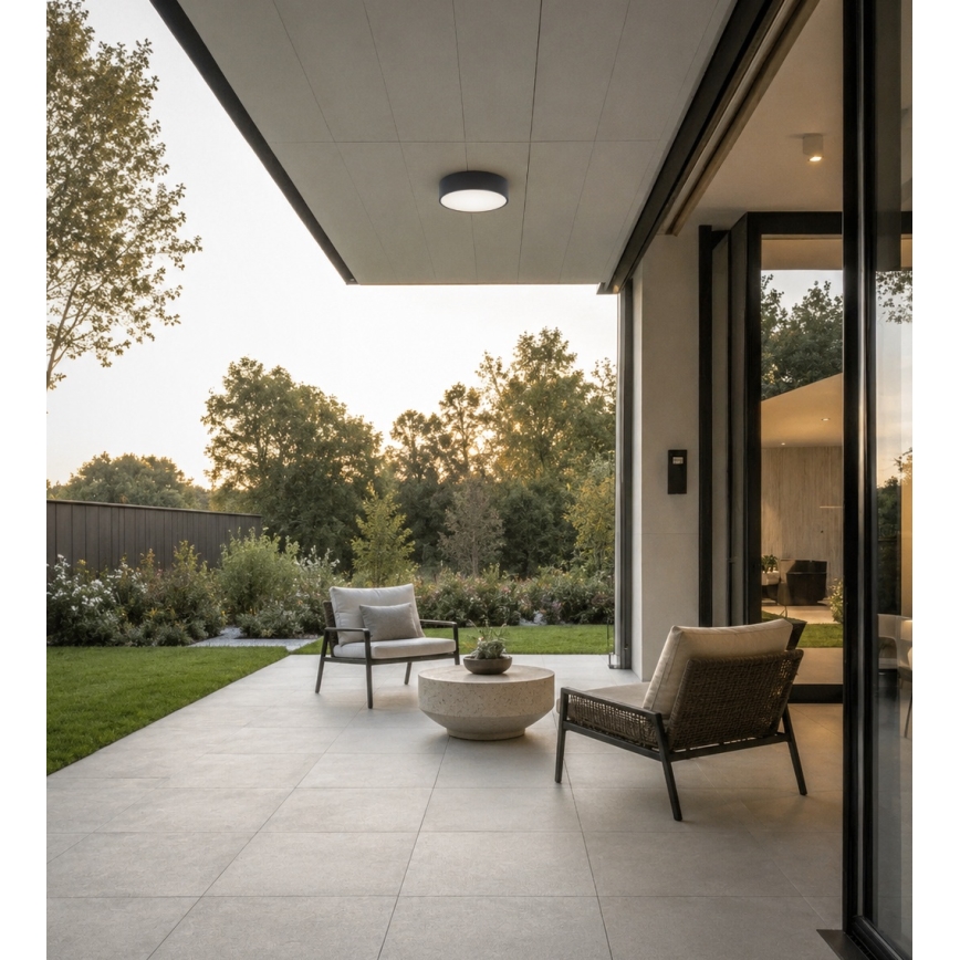 BRILAGI - CLARE bathroom ceiling light with motion and dusk sensor, 2x E27/24W/230V, diam. 30 cm, anthracite, IP54