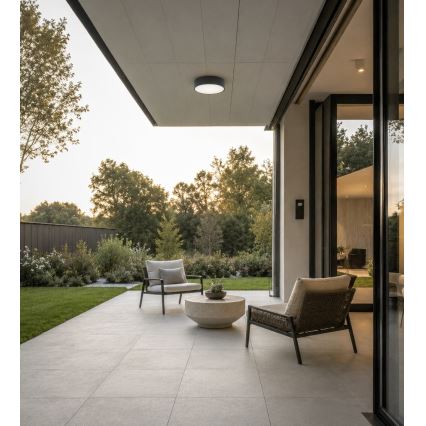 BRILAGI - CLARE bathroom ceiling light with motion and dusk sensor, 3x E27 / 24W / 230V, Ø 40 cm, anthracite, IP54