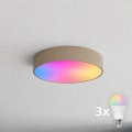 BRILAGI - CLARE LED RGBW Dimmable Bathroom Ceiling Light 3xE27/12W/230V 2700–6500K Ø 40 cm IP54 Wi‑Fi Beige