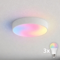 Brilagi - CLARE LED RGBW Dimmable Bathroom Ceiling Light 3xE27/9W/230V 2700-6500K Ø 40 cm IP54 Wi-Fi White