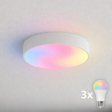 Brilagi - CLARE LED RGBW Dimmable Bathroom Ceiling Light 3xE27/9W/230V 2700-6500K Ø 40 cm IP54 Wi-Fi White