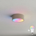 BRILAGI - CLARE LED RGBW Dimmable Ceiling Light 1x E27, 12W, 230V, 2700–6500K, Ø 20 cm, Wi‑Fi, Beige