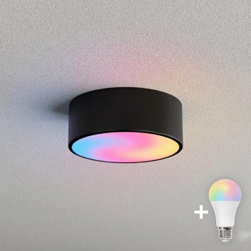 BRILAGI - CLARE LED RGBW Dimmable Ceiling Light, 1×E27/12W/230V, 2700–6500K, Ø20 cm, Wi‑Fi, Black