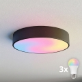 BRILAGI - CLARE LED RGBW dimmable ceiling light 3xE27/12W/230V 2700-6500K diam. 40 cm black